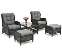 Set in technorattan Malaga Terrace antracite con pouf Garden Point