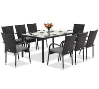 Set in technorattan Milano 8 Garden Point nero