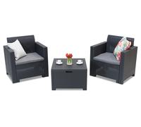 Set in technorattan Nebraska Terrace Box 2 con cassa antracite Bica