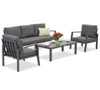 Set in technorattan Zakintos Coffee 5 antracite Garden Point