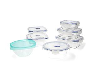 Set in vetro ermetico 7 pezzi 0,38 + 0,76 + 0,82 + 0,92 + (2 x1,22) L + 1 ensaladera 17cm