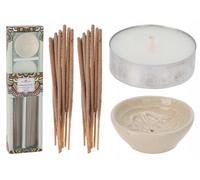 Set Incenso 20 Bastoncini, Porta Ceramica, Candela