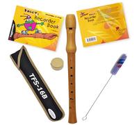 Set iniziale con flauto dolce + libro di testo: Tuyama TFS-16B flauto dolce in legno d'acero (presa barocco) + 'Voggy's Recorder Book' (in inglese, ISBN 9783802404641)