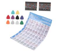 Set Iniziale per Ukulele con Tabella Accordi, e Plettri | Adesivi Tastiera e Guida Accordi, Carta e Feltro, per Pratica Personale e Apprendimento in Vari Contesti