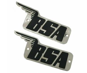Set Insegne Logo Serbatoio Carburante AEspares Acciaio Cromato Nero Per BSA M20