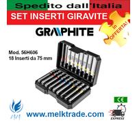 SET INSERTI AVVITATORE, PUNTA LUNGA, Mod 56H606 - Linea Professional GRAPHITE