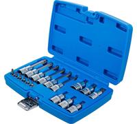 Set inserti bit 18 pz profilo a T Torx con foro 1/4" 1/2" valigia quadrata in...