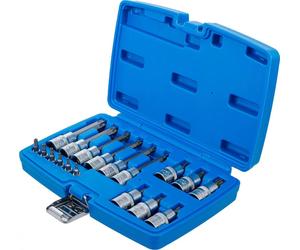 Set inserti bit 18 pz profilo a T Torx con foro 1/4" 1/2" valigia quadrata in...