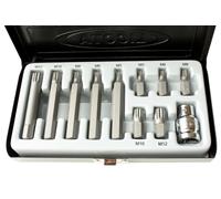 Set Inserti Spline M5-M12 in Acciaio S2 con Portainserti 3/8 pollice