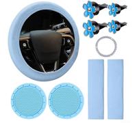 Set Interno Auto 10pz con Fiorellini Set Interno Auto 10pz con(blue) | sintetica e strass, design floreale o , tocco femminile e lussuoso