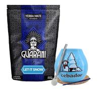 Set invernale di yerba mate Guarani con accessori | Guarani Let it Snow | Calabash, bombilla e accessori | Yerba mate del Paraguay | Caffeina naturale | 400g | 0,4kg