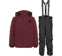 Set invernale Didriksons Dacit/Silikat, junior, nero/rosso scuro