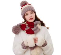 Set invernale lavorato a maglia - Marrone