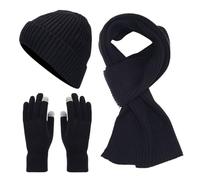 Set invernale lavorato a maglia, per adolescenti, donne, uomini, 3 pezzi | Morbido pile touch screen, per attività all'aperto, scuola, autunno, regalo per adolescenti
