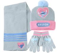 Set invernale Stitch per bambina - Cappello, sciarpa e guanti Disney - Accessori caldi e morbidi - Idea regalo per le fan di Stitch