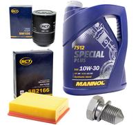 Set Ispezione Motore Mannol 10W30 5 L + Vite Scarico Olio Audi A4 Avant B6 1.8 T