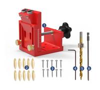 Set Jig Foro Tascabile Regolabile 9mm per Lavorazione Legno con Modello di Forat