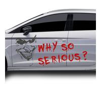 Set Joker Adesivi + Why So Serious Scritta Pellicola Antracite Metallica Auto