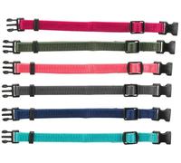 Set junior collari per cuccioli 17-25 cm/10 mm fucsia, grafite, indaco, verde bosco, nocciola, oceano