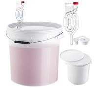 Set KADAX di secchi da 20L con gorgogliatore e tappo di gomma, contenitori per fermentazione in plastica con fondo di fermentazione e tappo, grande secchio con accessorio per fermentazione per la