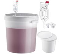 Set KADAX di secchi per fermentazione da 33L con gorgogliatore e tappo di gomma, contenitori per fermentazione in plastica con tappo e stoppino, grande secchio con accessori per fermentazione per la