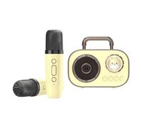 Set karaoke per bambini, microfono e altoparlante - Altoparlante wireless con microfono | Forniture audio con connessione a doppio microfono a lunga durata della batteria per gli amanti del karaoke