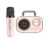 Set karaoke per bambini, microfono e altoparlante,Altoparlante wireless con microfono - Forniture audio ricaricabili a lunga durata della batteria con doppia connessione per microfono per bar e