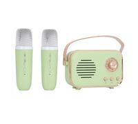 Set Karaoke Portatile con Piccolo Altoparlante BT, Microfono Wireless Leggero con Batteria Al Litio per Uso Interno Ed Esterno, Trasmissione del Suono Quasi Senza Perdita, (Verde)
