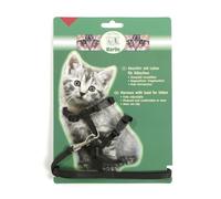 Set Karlie pettorina e guinzaglio per gattini - nero