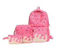 Set Kawaii 3 Pezzi Carini Scomparti Borsa a Tracolla, Rosa, fare | Adatta per l'uso quotidiano per l'asilo, la scuola elementare, il ritorno a scuola, i viaggi, gli studenti, gli adolescenti