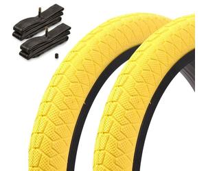 Set KENDA 20" 1,95 giallo + camere KUJO AV BMX