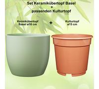 Set - Keramikübertopf Basel +