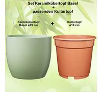 Set - Keramikübertopf Basel +