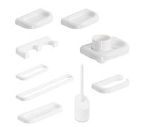 SET KIT ACCESSORI BAGNO PORTA SCOPINO PORTA SAPONE SPAZZOLINI MENSOLA ROTOLO