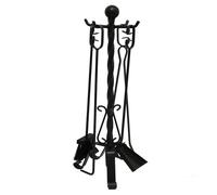 Set Kit Attrezzi Camino Stufa Ferro Battuto H68 5 Pz Berlino Caminetto Pellets