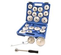 topolenashop Set kit chiave a tazza per filtro olio 23 pz auto con chiave a crichetto