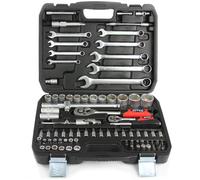 Set kit chiavi a cricchetto bussole valigia utensili 82 pz inserti officina