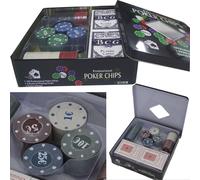 SET KIT COFANETTO POKER TEXAS HOLDEM 100 FICHES CHIPS SET PROFESSIONALE POKER