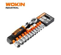 SET KIT CRICCHETTO REVERSIBILE CON 12 CHIAVI A BUSSOLA 1/4" WOKIN PROFESSIONALE