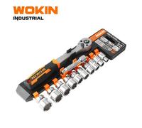 SET KIT CRICCHETTO REVERSIBILE CON 12 CHIAVI A BUSSOLA 3/8" WOKIN PROFESSIONALE