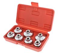 Set Kit di Chiavi a tazza per Filtro Olio 7 Pz Per Chiave a Cricchetto 24-38mm