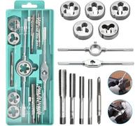 Set Kit Filiera 12 Pezzi in Cassetta Filiere Maschi e Femmine Filettatura