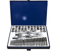 SET KIT FILIERA 60pz MASCHI FEMMINE FILETTATURA CASSETTA M3-M12 METRICA POLLICI