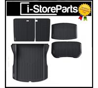 SET KIT TAPPETINI AUTO IN GOMMA ANTISCIVOLO BORDO 3D VASCA BAULE TESLA MODEL 3