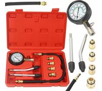 SET KIT TESTER MISURATORE COMPRESSIONE PER MOTORE BENZINA 8PZ CILINDRO PISTONE