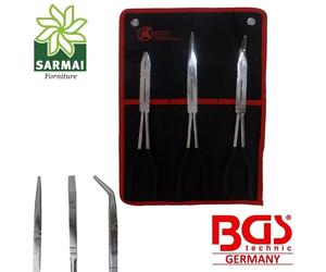 Set Kit Tris pinze a becchi doppio snodo lunga 340 mm becco piatto curvo BGS 416