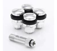 Set KIT valvole dell'aria per pneumatici in alluminio PIATTE JR v1 - ARGENTO