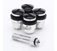 Set KIT valvole dell'aria per pneumatici in alluminio PIATTE JR v1 - NERO