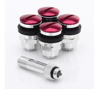 Set KIT valvole dell'aria per pneumatici in alluminio PIATTE JR v1 - ROSSE