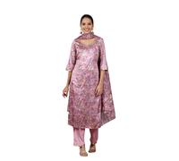 Set Kurta dritto con stampa floreale Aurelia da donna, con palazzo e dupatta